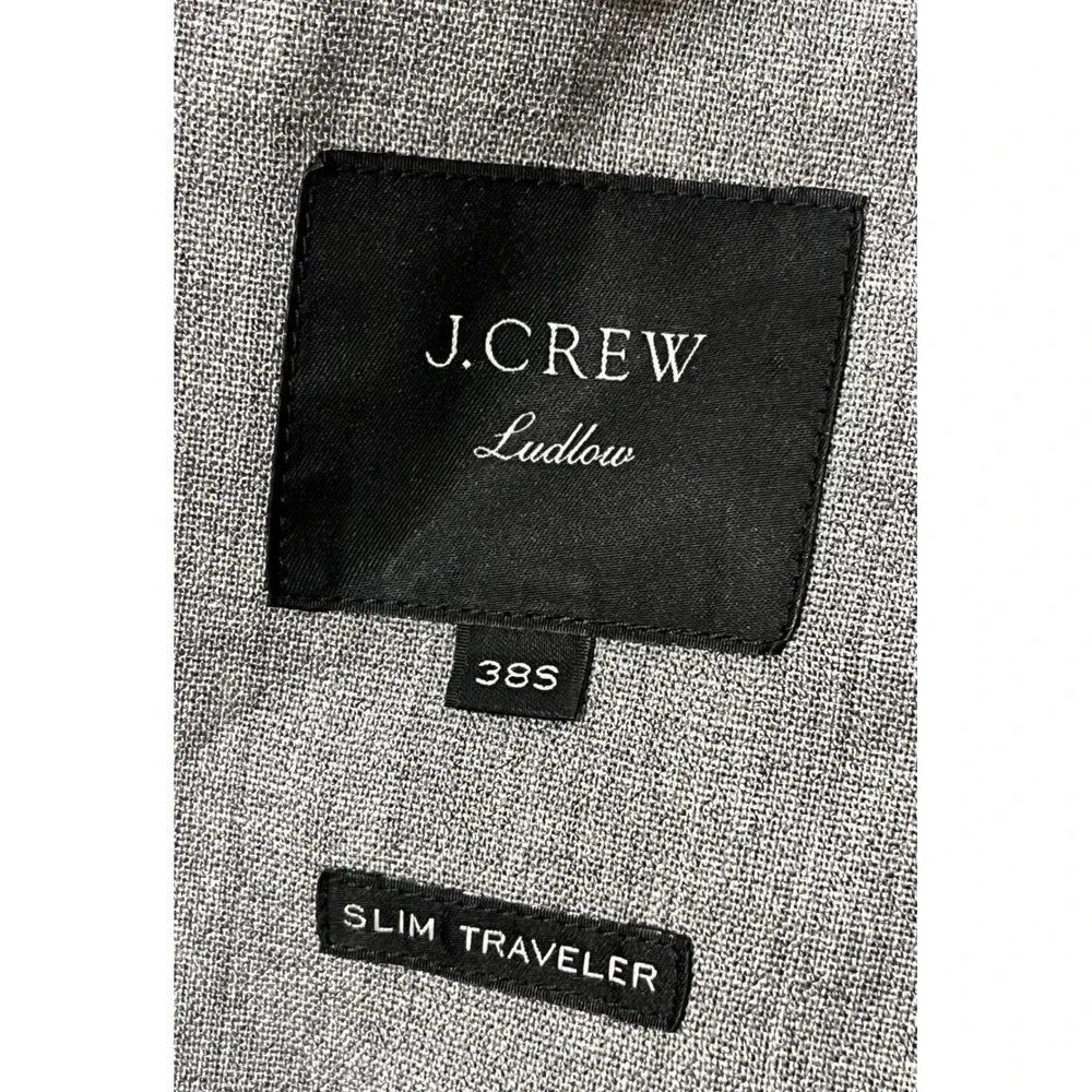 J Crew Ludlow Slim Traveler Tollegno 1900 Blazer Mens‎ 38S Gray Italy Voyager